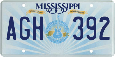 MS license plate AGH392
