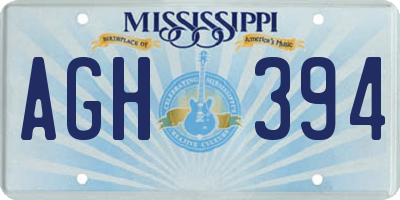 MS license plate AGH394