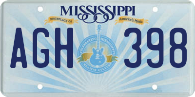 MS license plate AGH398