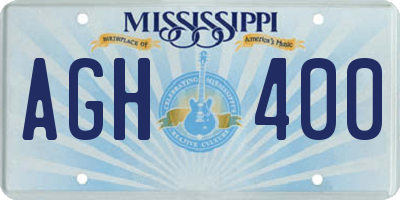 MS license plate AGH400