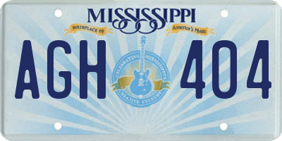 MS license plate AGH404
