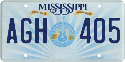 MS license plate AGH405