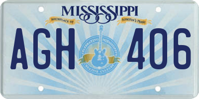 MS license plate AGH406