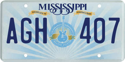 MS license plate AGH407
