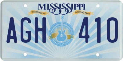 MS license plate AGH410