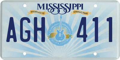 MS license plate AGH411