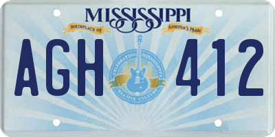 MS license plate AGH412