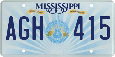 MS license plate AGH415