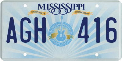 MS license plate AGH416