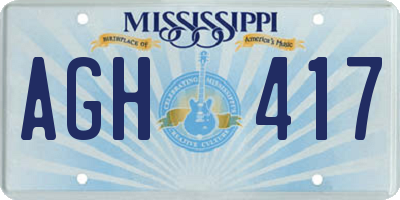 MS license plate AGH417