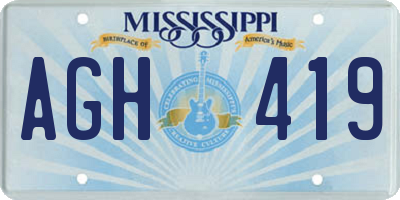 MS license plate AGH419