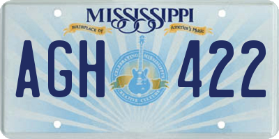 MS license plate AGH422