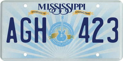 MS license plate AGH423