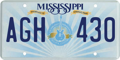 MS license plate AGH430