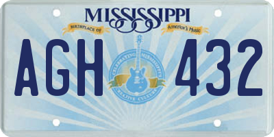 MS license plate AGH432