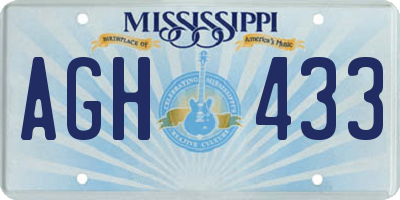 MS license plate AGH433