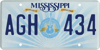 MS license plate AGH434