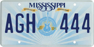MS license plate AGH444