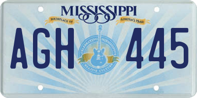 MS license plate AGH445