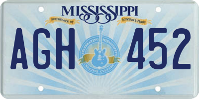 MS license plate AGH452