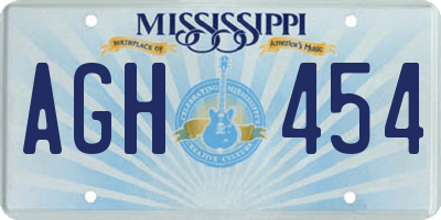 MS license plate AGH454