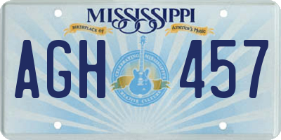 MS license plate AGH457