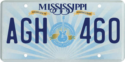 MS license plate AGH460