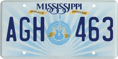 MS license plate AGH463