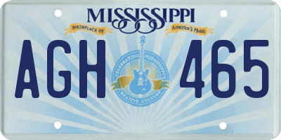 MS license plate AGH465