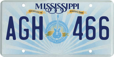 MS license plate AGH466