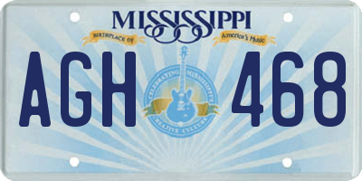 MS license plate AGH468