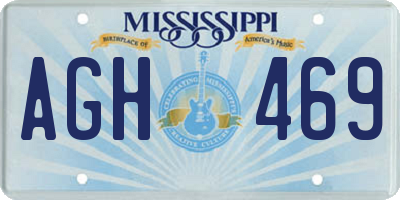 MS license plate AGH469