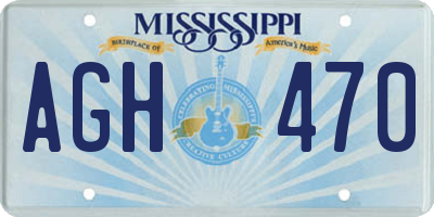 MS license plate AGH470
