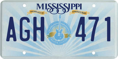 MS license plate AGH471