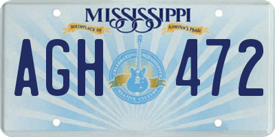 MS license plate AGH472