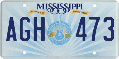 MS license plate AGH473