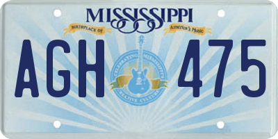MS license plate AGH475