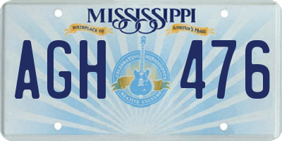 MS license plate AGH476