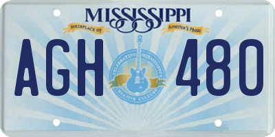 MS license plate AGH480