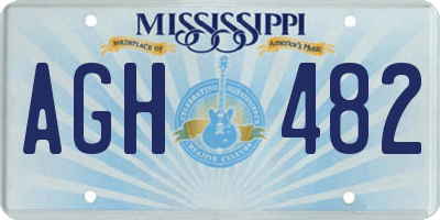 MS license plate AGH482