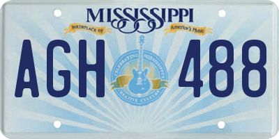 MS license plate AGH488