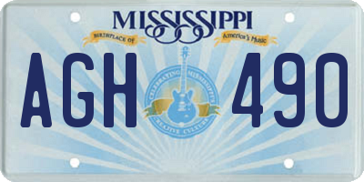 MS license plate AGH490