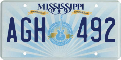 MS license plate AGH492