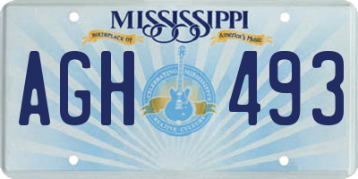 MS license plate AGH493