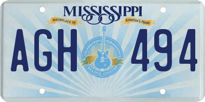 MS license plate AGH494