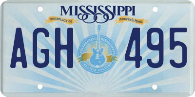 MS license plate AGH495
