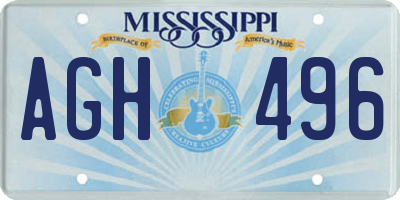 MS license plate AGH496