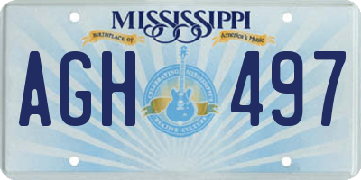 MS license plate AGH497