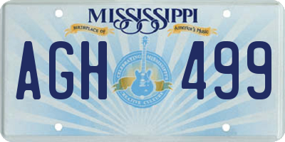 MS license plate AGH499