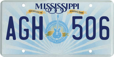 MS license plate AGH506